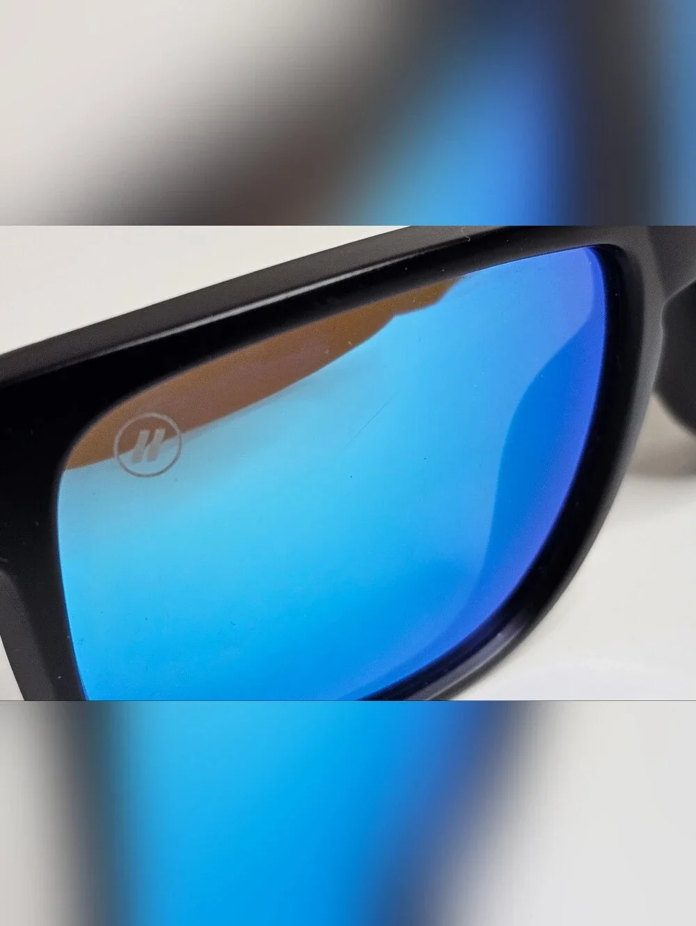 Blenders Canyon Sunglasses Blue Tundra Black Polarized Sport Wrap Mirror Lenses